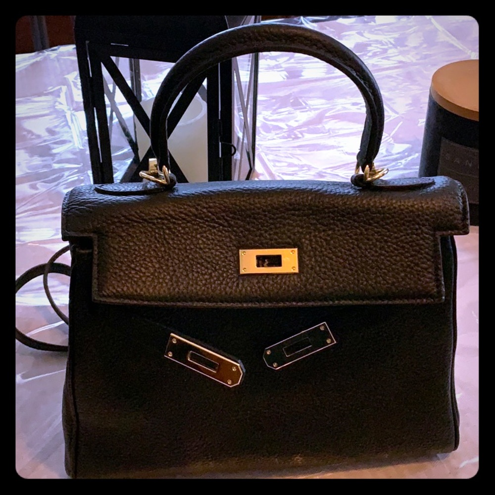 Black Leather Bag  Kelly